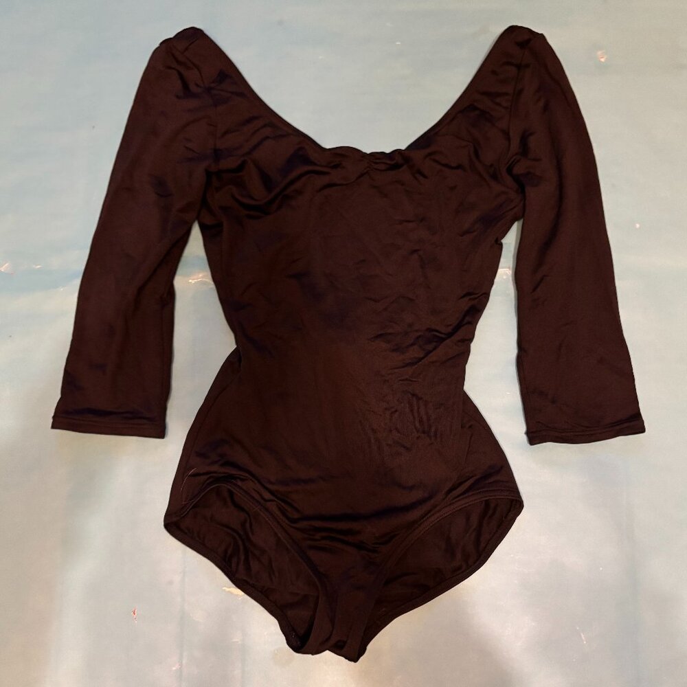 Capezio Boatneck 3/4 Sleeve Leotard with Deep Scoop Back